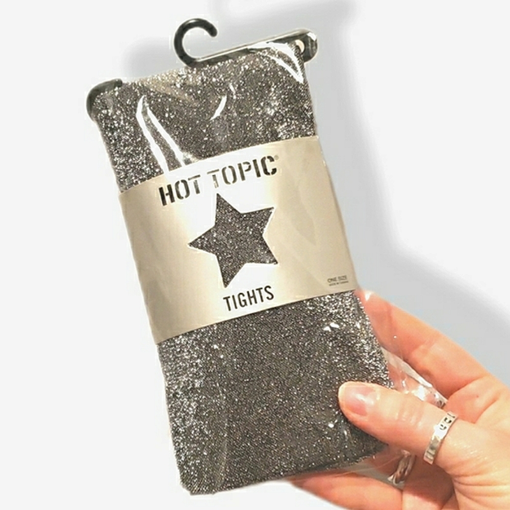 Silver Sparkle Tights from Hot Topic